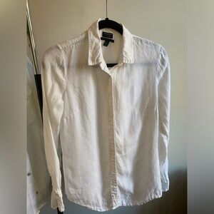 White Irish Linen Button Up from J Crew collab w Baird McNutt